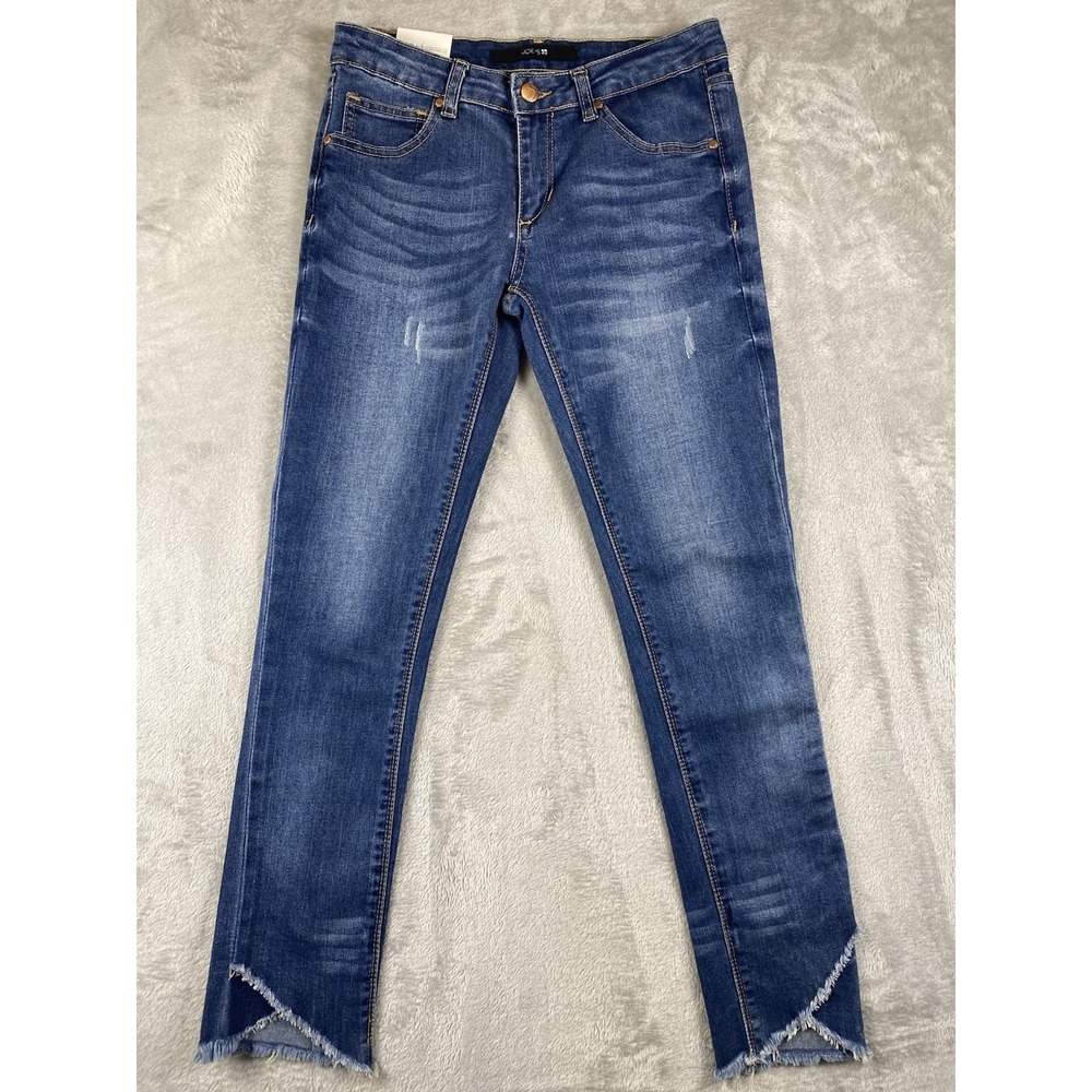 Joe's Jeans Girls 16 Markie Skinny Raw Hem Distressed Blue Stretch‎ Denim NWT